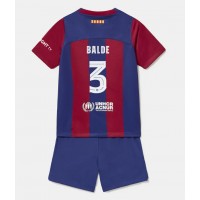 Fotbalové Dres Barcelona Alejandro Balde #3 Dětské Domácí 2023-24 Krátký Rukáv (+ trenýrky)